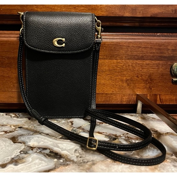 Coach Black Phone Crossbody Bag! - Picture 1 of 11